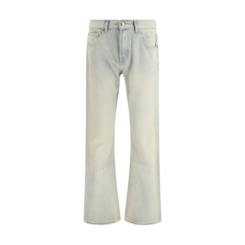 7FOR Cotton Bootcut Jeans Men Cream Bottoms